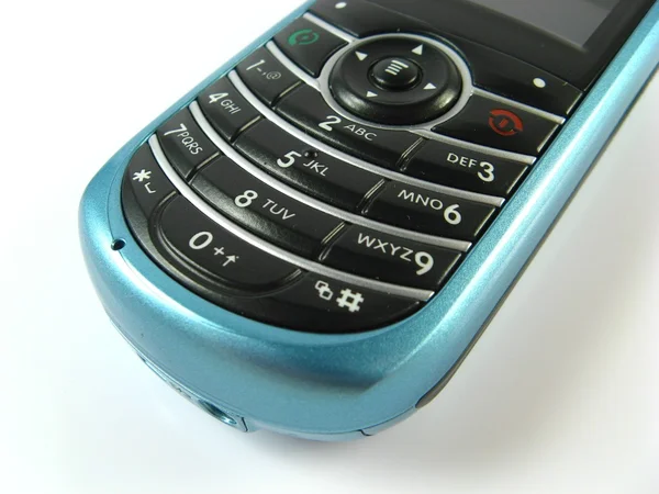 Modrý telefon detail — Stock fotografie