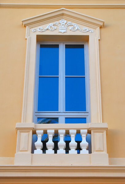 Close-up of the frontage of the ancient city hall building of Hyeres on french riviera
