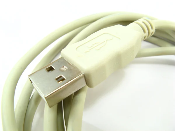 Белый кабель USB — стоковое фото