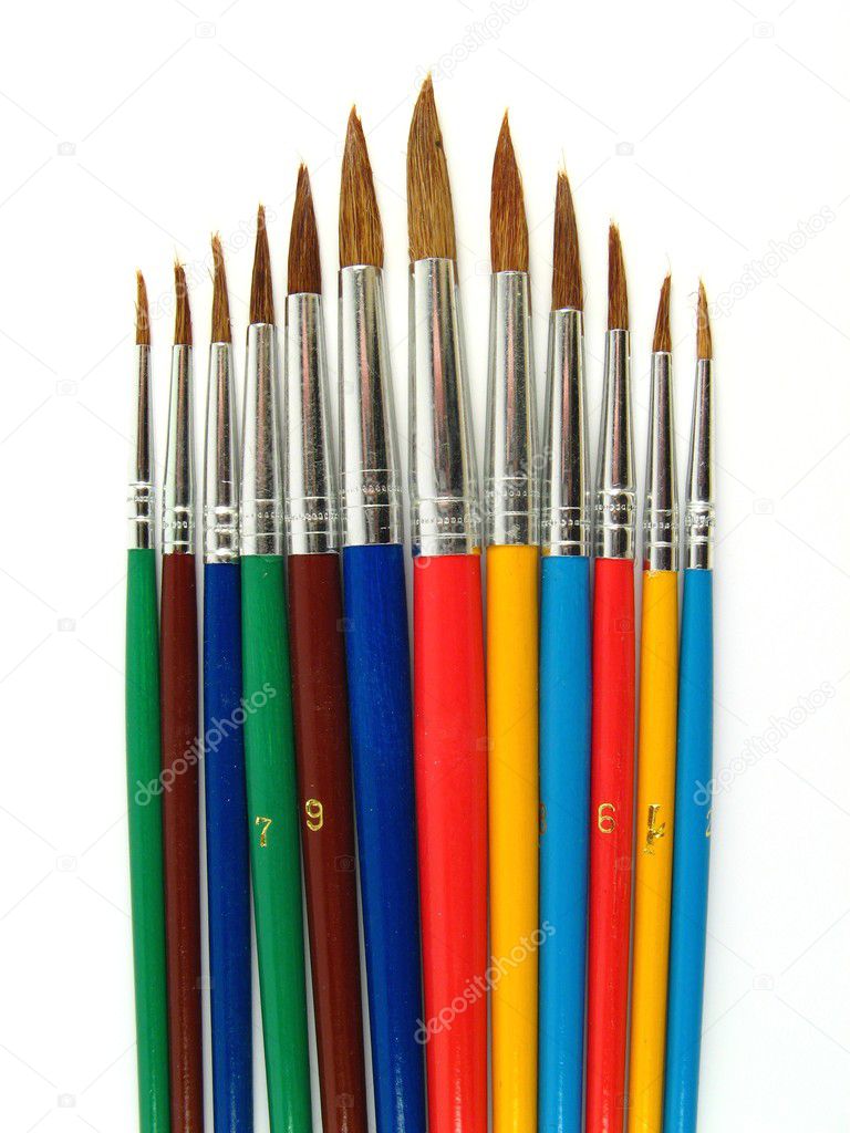 Colored paintbrushes