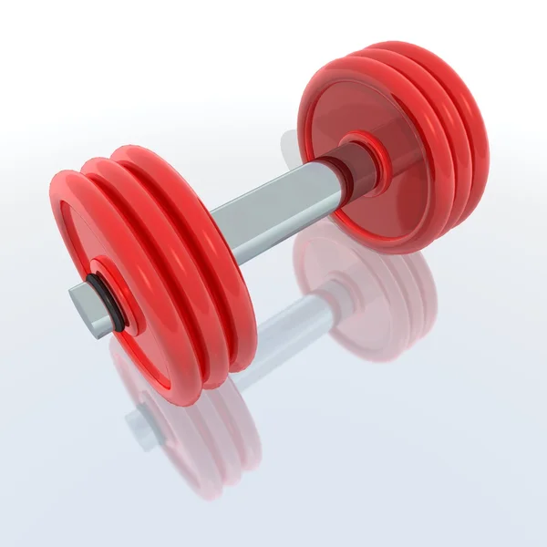 Red barbell — Stock Photo, Image