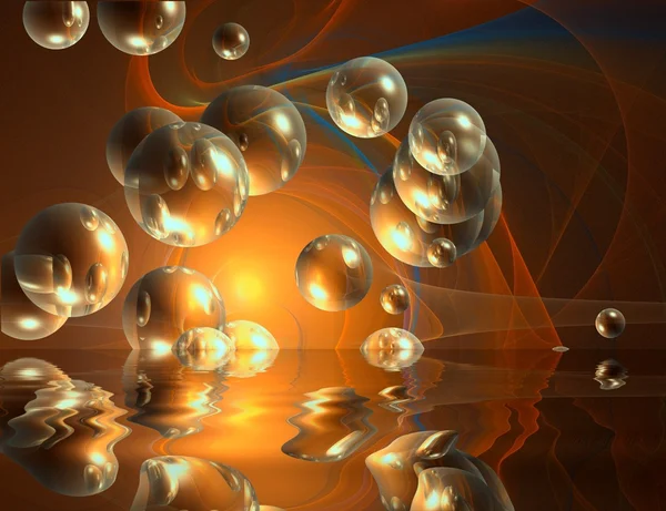 Bubbles and reflection abstraction — Stock Photo, Image