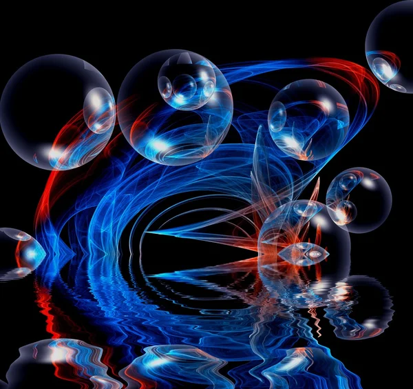 Bubbles and reflection background — Stock Photo, Image