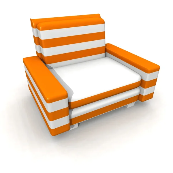 stock image Orange and white armchair
