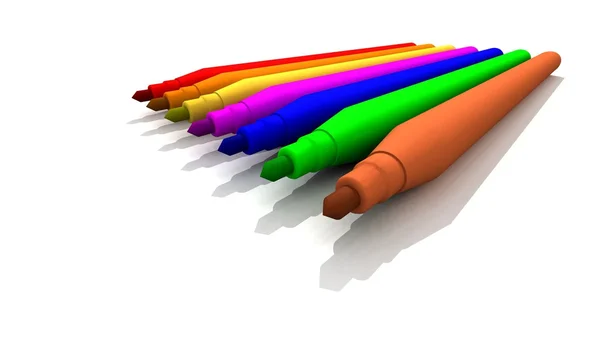 Pontas de feltro coloridas — Fotografia de Stock