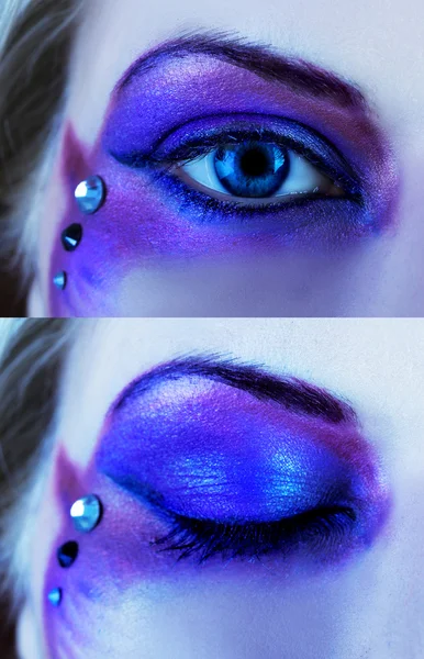 Eye with bright make-up