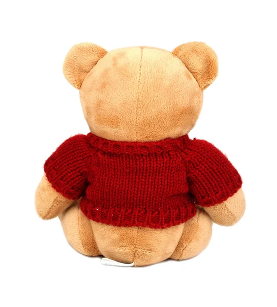 Тедді з червоним светром — стокове фото