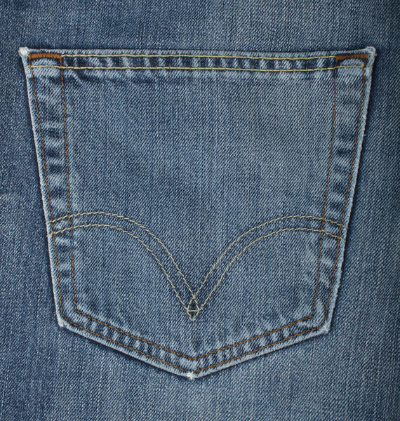 Textured background of blue-jeans with pocket