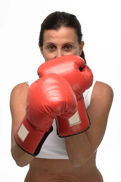 Mujer madura boxeo —  Fotos de Stock