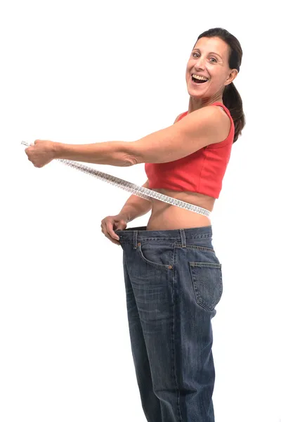 Woman after losing weight — Stock Photo, Image