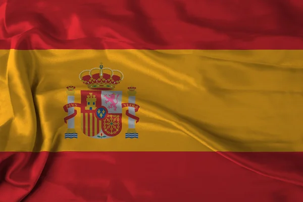 Satijn Spanje vlag — Stockfoto