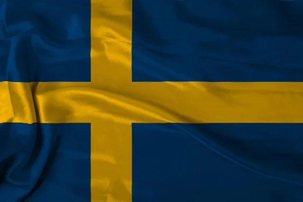 Satin schwedische Flagge — Stockfoto