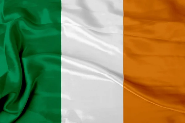 Satin Irish flag — Stock Photo, Image
