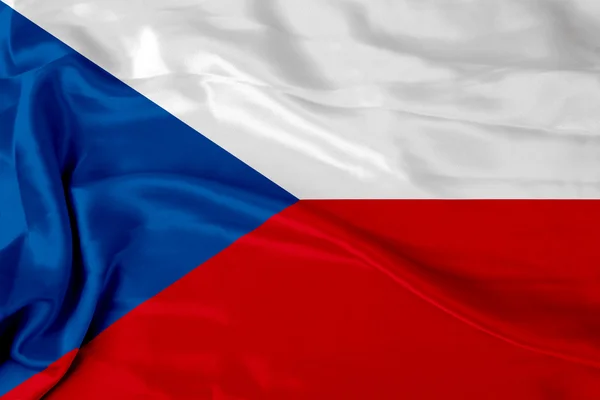Satin Tjeckiska flaggan — Stockfoto