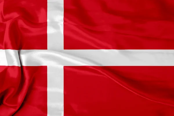 Σατέν σημαία της Δανίας — Φωτογραφία Αρχείου