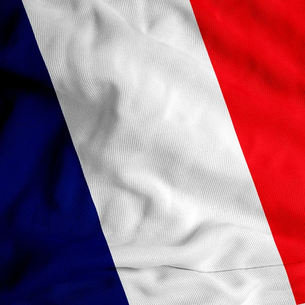 French flag on satin texture — Stock Photo, Image