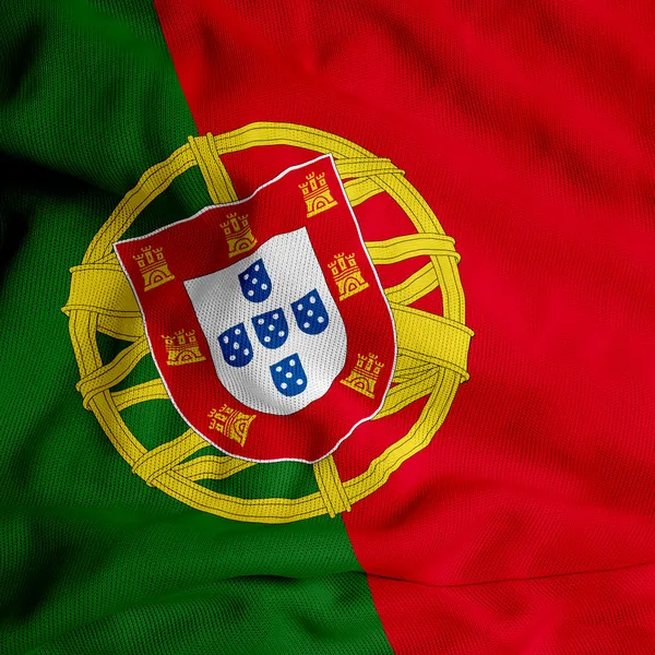 缎面葡萄牙国旗 — 图库照片