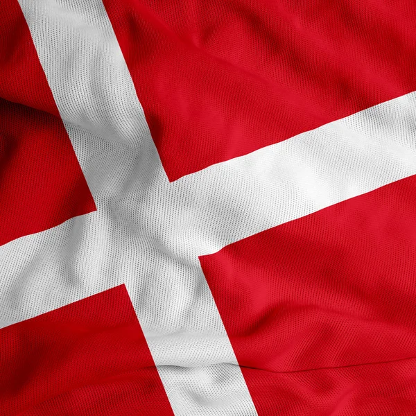 Bandeira dinamarquesa acenando — Fotografia de Stock