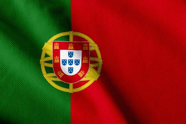 Bandiera portoghese in raso — Foto Stock