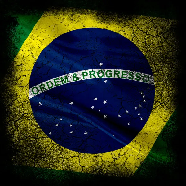 Grunge flagga brazil — Stockfoto