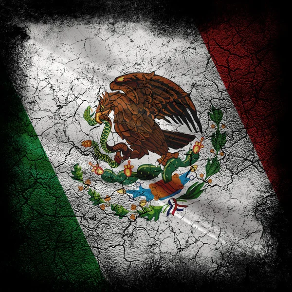 Mexická vlajka grunge — Stock fotografie