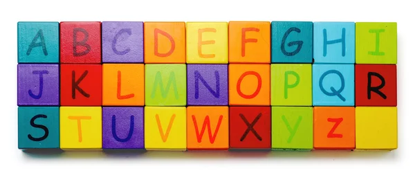 Alfabet in baby blokken — Stockfoto