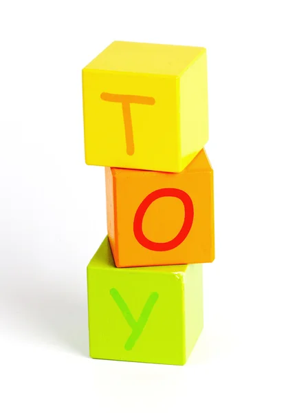 Wortspielzeug in Babyblöcken — Stockfoto