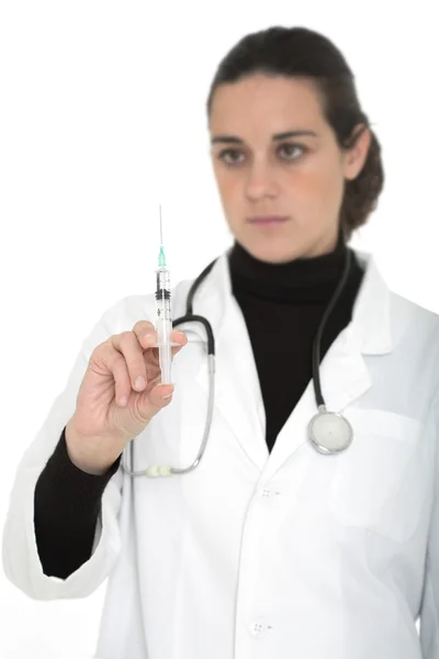 Médico com seringa — Fotografia de Stock