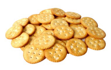 A bunch of round salted crackers clipart