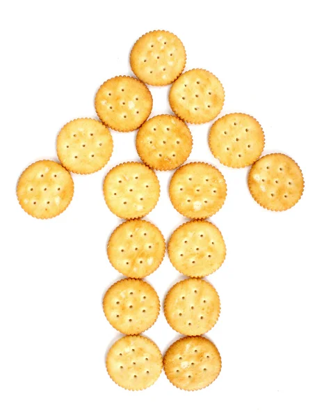 Pijl gemaakt door gezouten crackers — Stockfoto
