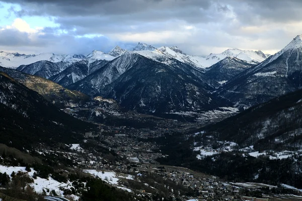 View on Briancon and range of Alps — Stock Photo, Image