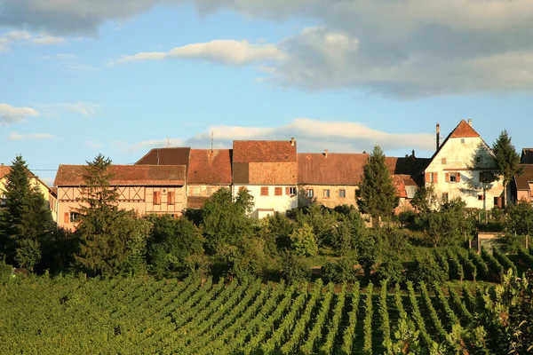 Французька села, Франції Ельзас, шампанських вин — стокове фото