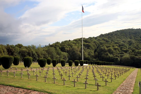 Rows of tombstones in a military graveya — Stock Photo, Image