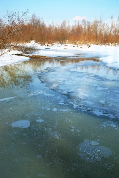 Zamrzlou řeku. — Stock fotografie