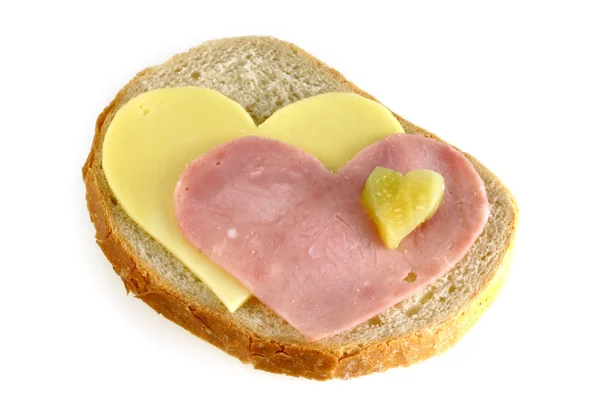Sandwich con corazones — Foto de Stock