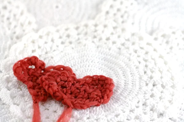Corações com lã — Fotografia de Stock