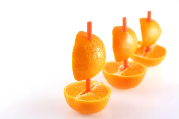 Boats of mandarins — Stock Photo, Image