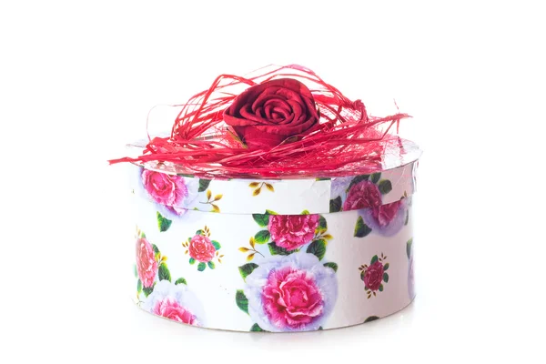 Caixa com rosa — Fotografia de Stock