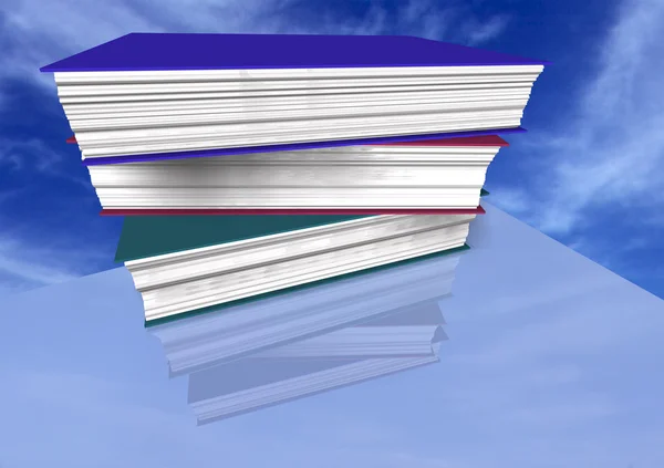 Bücher am blauen Himmel — Stockfoto