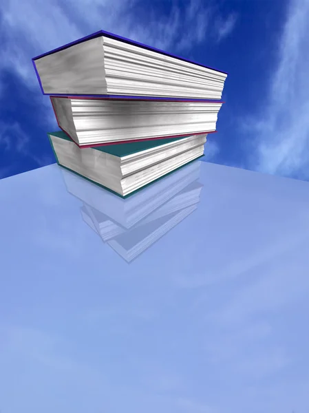 Bücher am blauen Himmel — Stockfoto