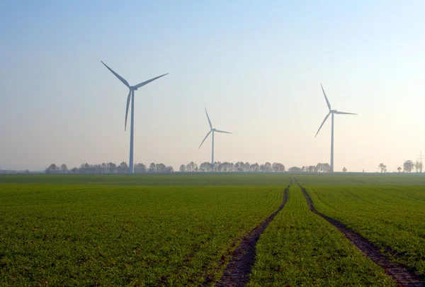 Wind turbines in poland pomerania — Stock Photo, Image