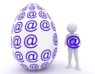 Female and easter egg in email clipart