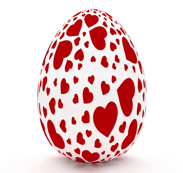 Easter egg in hearts — Stock Photo, Image