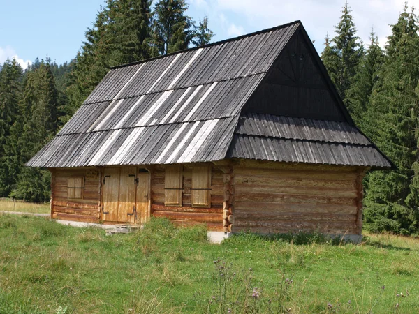 Traditionelle Berghütte aus Holz — Stockfoto
