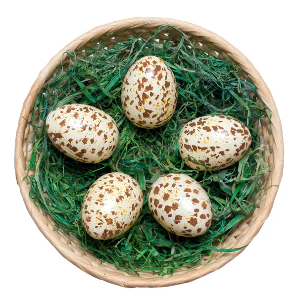 Panier avec œufs . — Photo