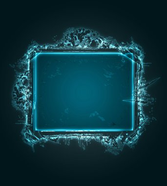 Abstract neon grunge frame clipart