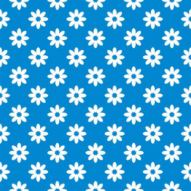 Blue seamless floral background clipart