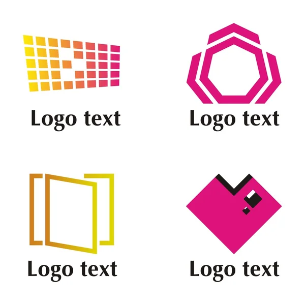 Conjunto de quatro logotipo — Vetor de Stock
