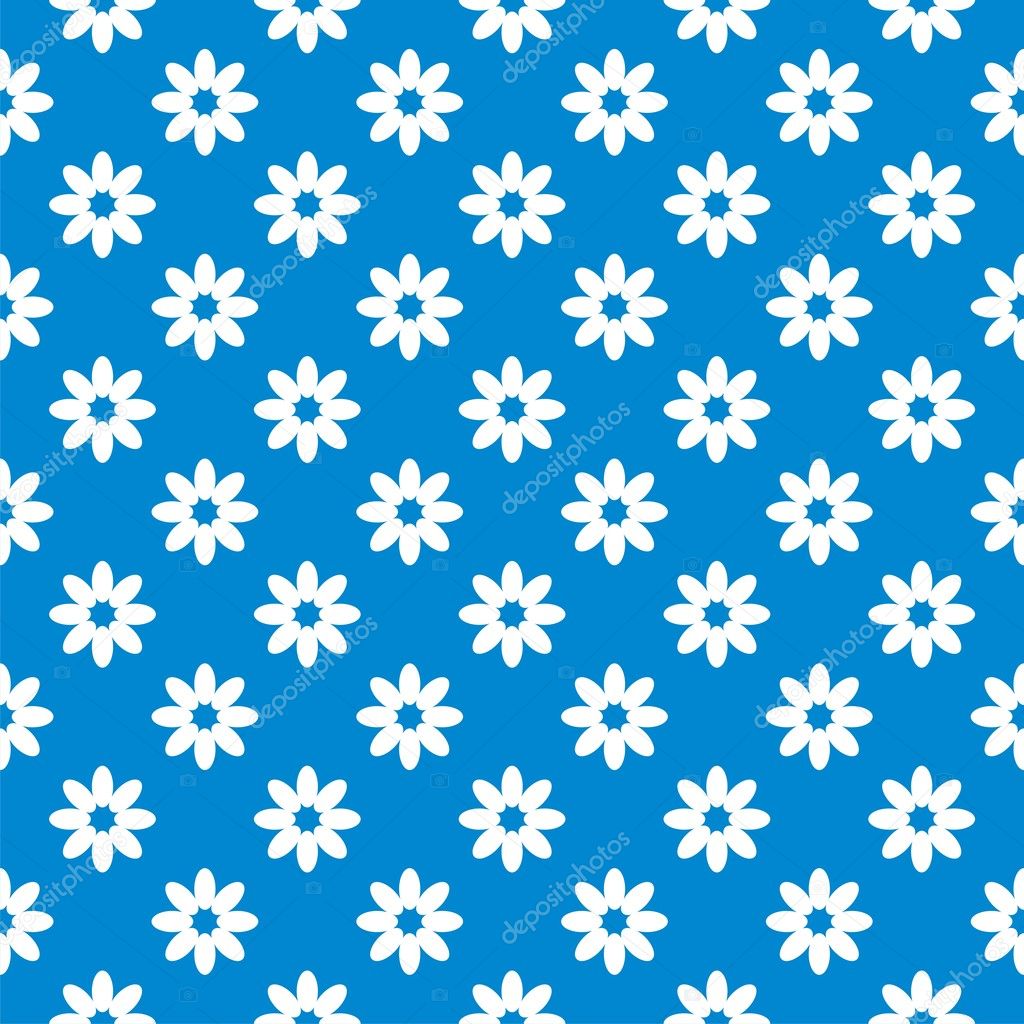 Blue seamless floral background