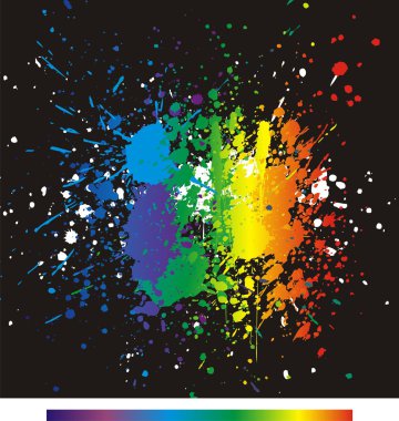 Color paint splashes. Gradient vector clipart